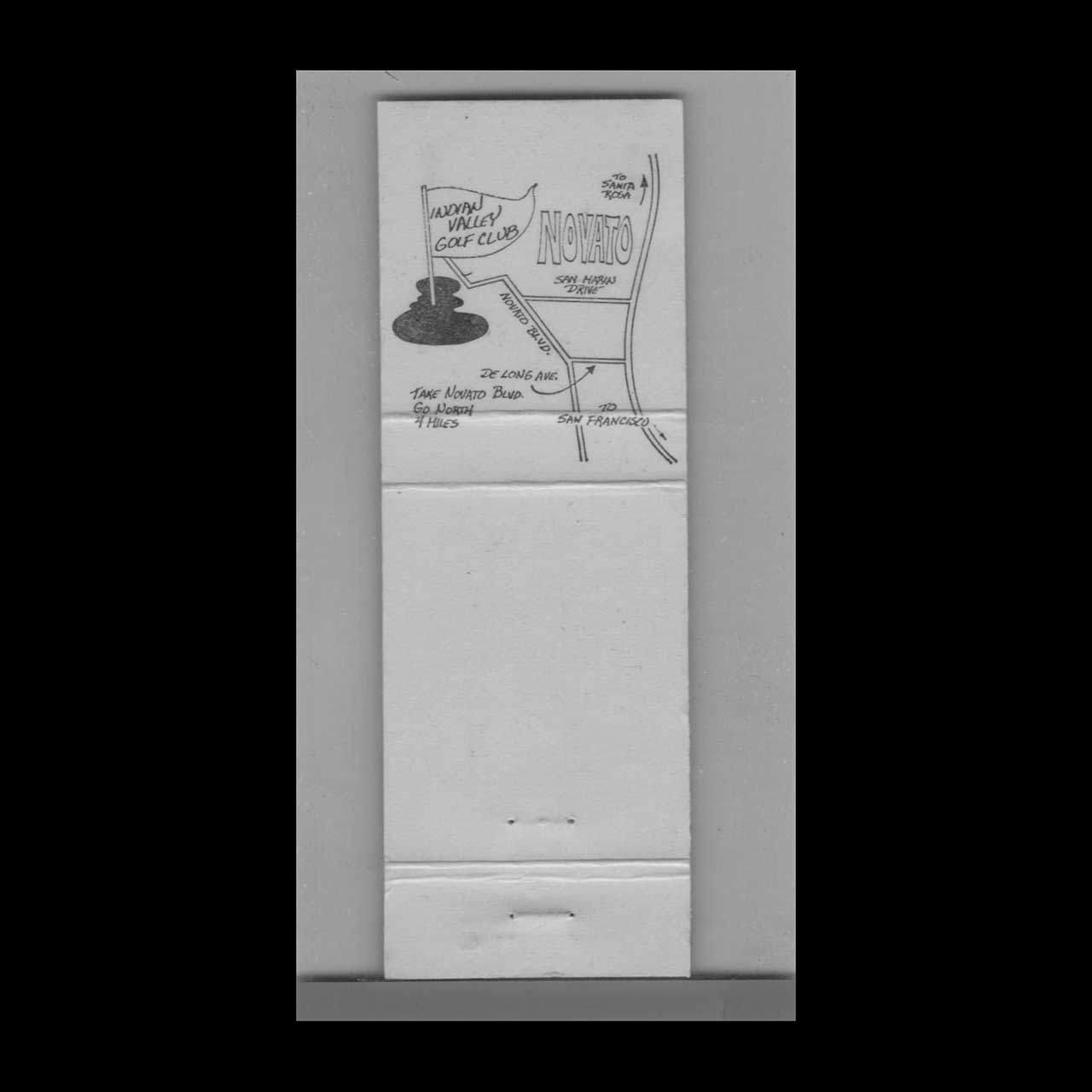 Indian Valley Golf Club Matchbook Cover Novato CA Indian Valley Golf Club Matchbook Cover Novato CA