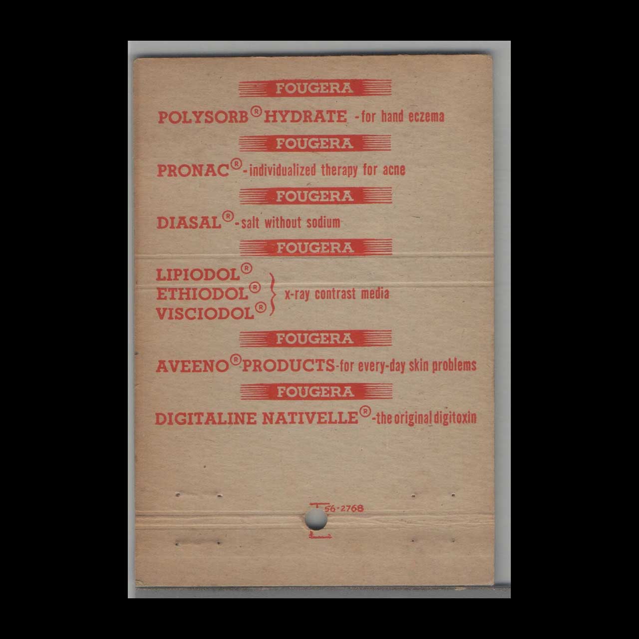 40 Strike Matchbook Cover Fougera Pharmaceuticals NY 40 Strike Matchbook Cover Fougera Pharmaceuticals NY