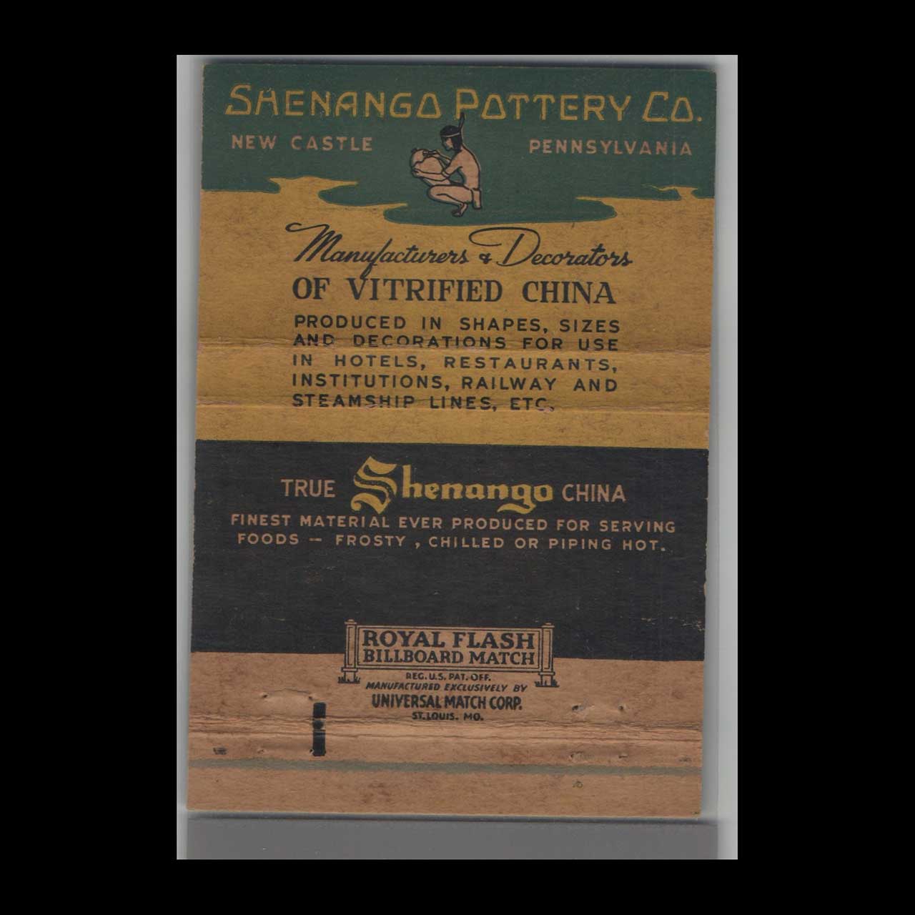 Royal Flash Shenango China Matchbook Cover Omaha NE Royal Flash Shenango China Matchbook Cover Omaha NE