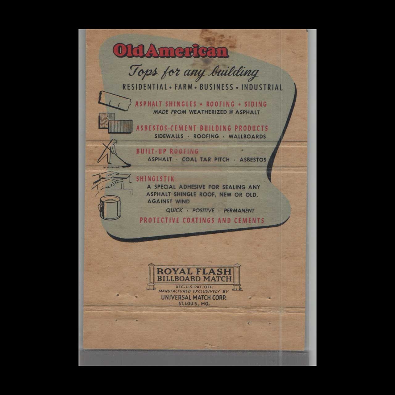 Royal Flash Howard Lumber Matchbook Cover Minden LA Royal Flash Howard Lumber Matchbook Cover Minden LA