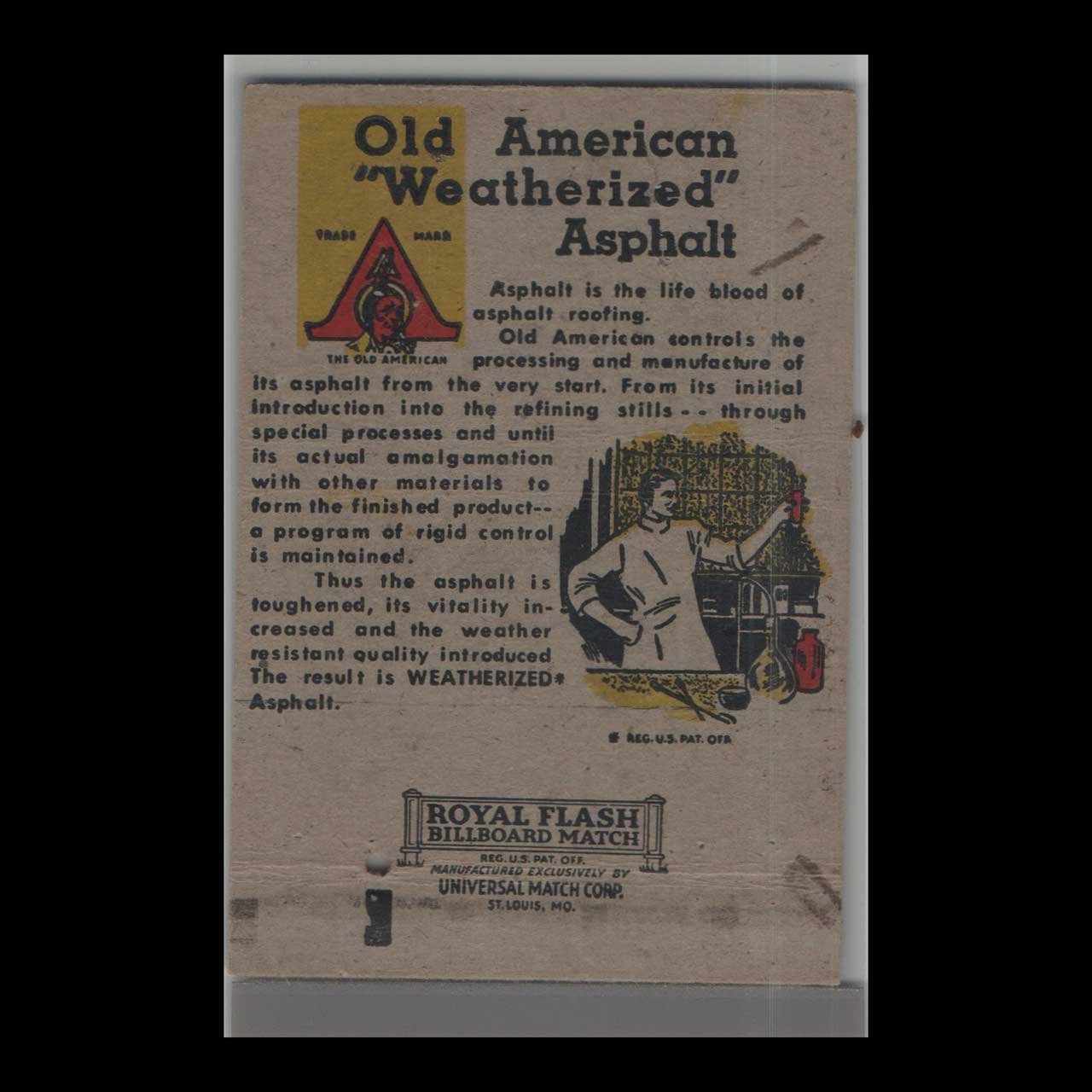 Royal Flash Sidney Johnson Matchbook Cover Knoxville Royal Flash Sidney Johnson Matchbook Cover Knoxville