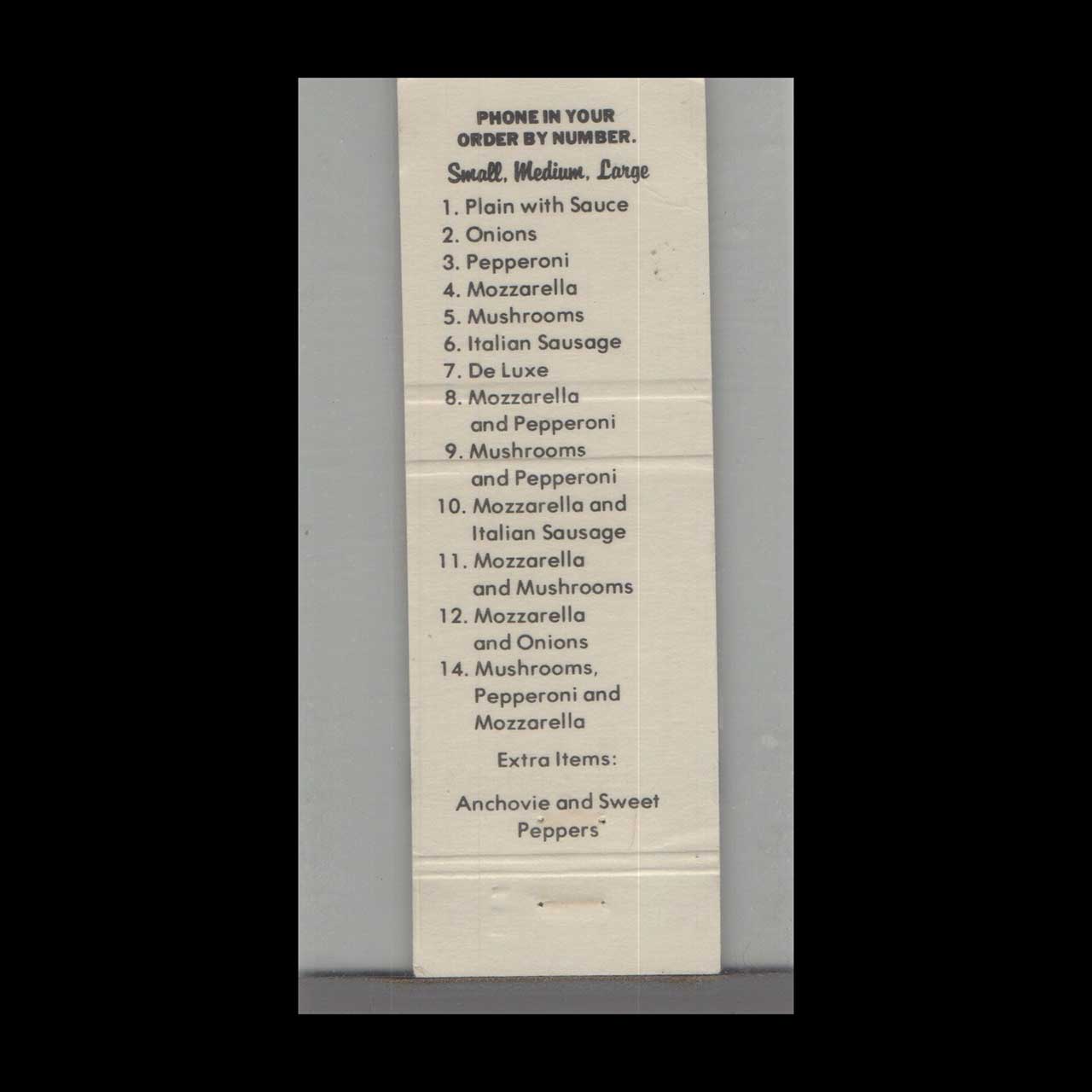 Proiettis Village Inn Pizza Matchbook Cover Proiettis Village Inn Pizza Matchbook Cover