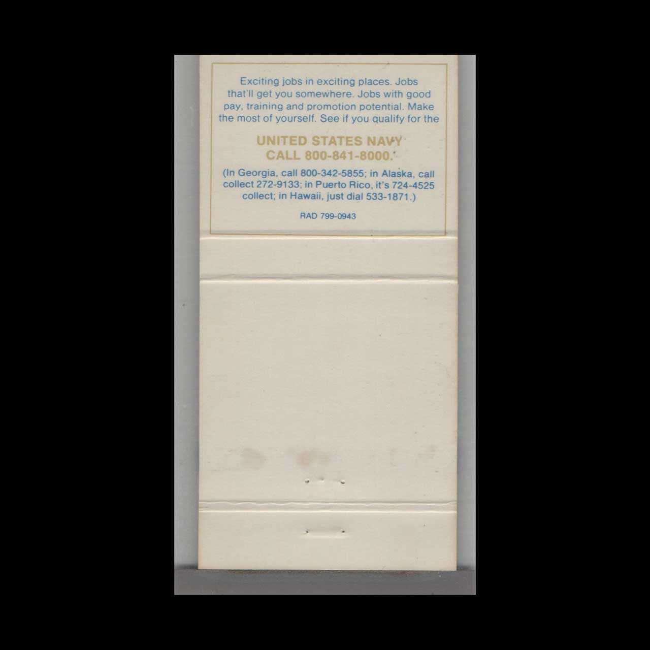 Military Navy Matchbook Cover Its Not Just A Job Military Navy Matchbook Cover Its Not Just A Job