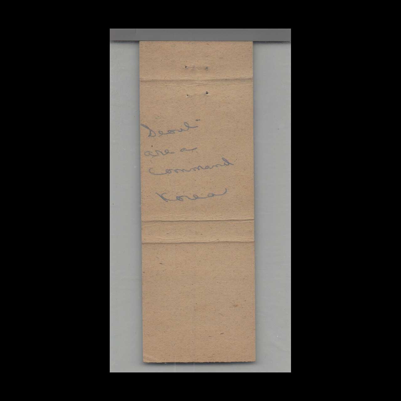 Military SAC Officers Open Mess Matchbook Cover Korea Military SAC Officers Open Mess Matchbook Cover Korea