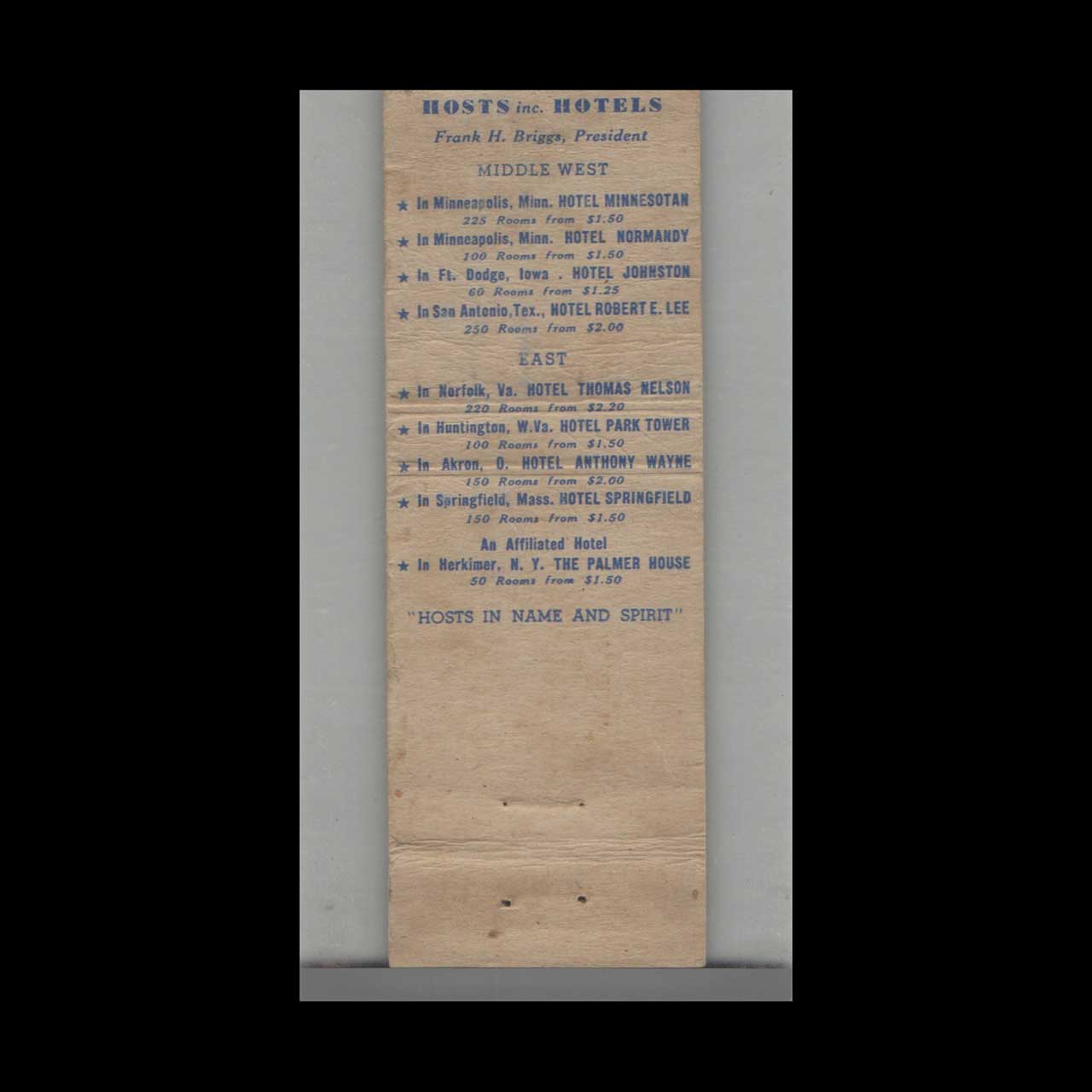 Matchbook Cover Robert E Lee Hotel San Antonio TX Matchbook Cover Robert E Lee Hotel San Antonio TX