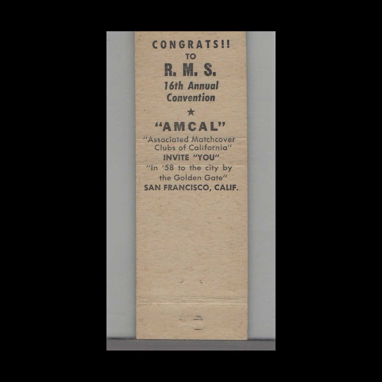 Remcos 2nd Anniversary Picnic Matchbook Cover Sebastopol Remcos 2nd Anniversary Picnic Matchbook Cover Sebastopol