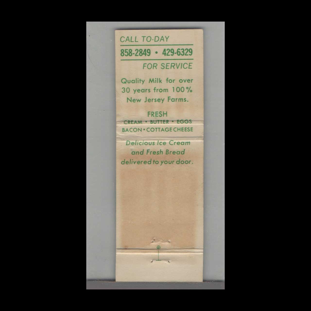 Matchbook Cover Green Valley Farms Haddonfield NJ Matchbook Cover Green Valley Farms Haddonfield NJ