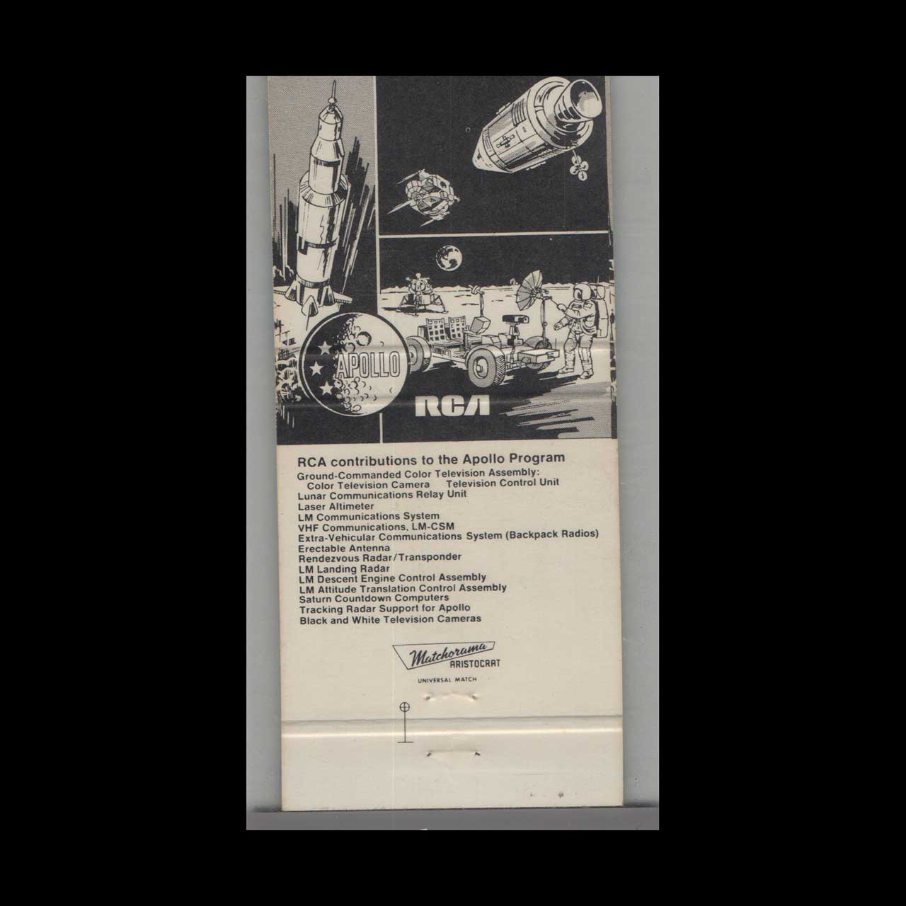 Apollo 17 Moon Mission 1972 Matchbook Cover Houston TX Apollo 17 Moon Mission 1972 Matchbook Cover Houston TX