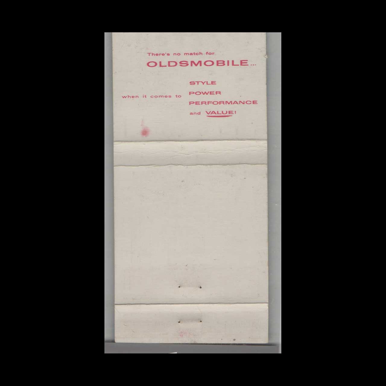 1957 Oldsmobile Dealer Matchbook Cover Trenor Motors 1957 Oldsmobile Dealer Matchbook Cover Trenor Motors