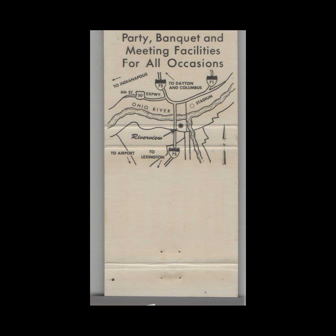 Riverview Room & Lounge Covington KY Matchbook Cover Riverview Room & Lounge Covington KY Matchbook Cover