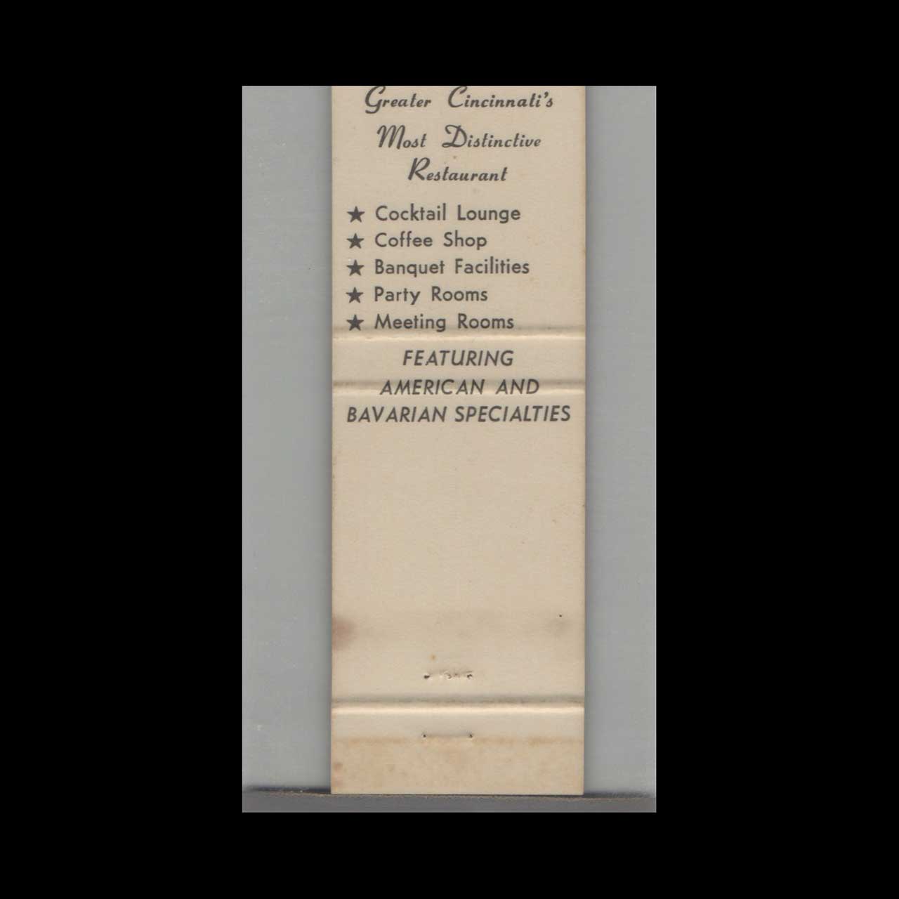 Hofbrau Haus Restaurant Matchbook Cover Covington KY Hofbrau Haus Restaurant Matchbook Cover Covington KY