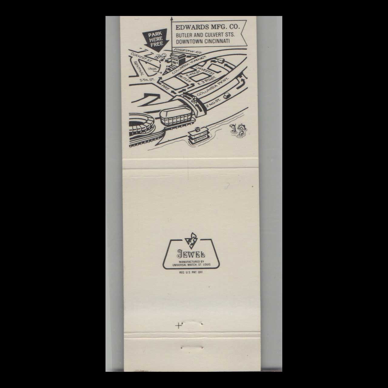 Edwards Manufacturing Restaurant Matchbook Cover Cincinnati Edwards Manufacturing Restaurant Matchbook Cover Cincinnati