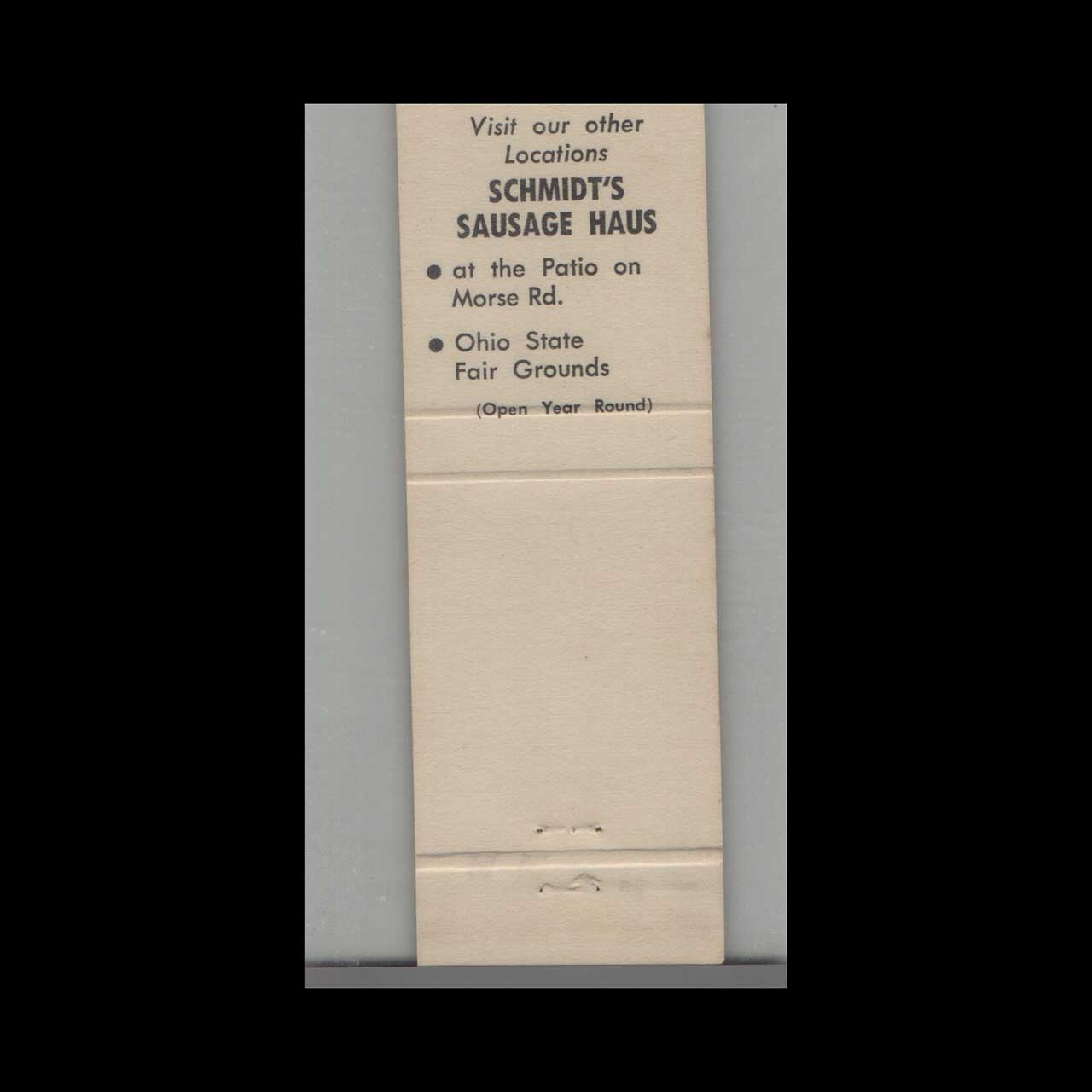 Sausage Haus & Restaurant Matchbook Cover German Village Sausage Haus & Restaurant Matchbook Cover German Village