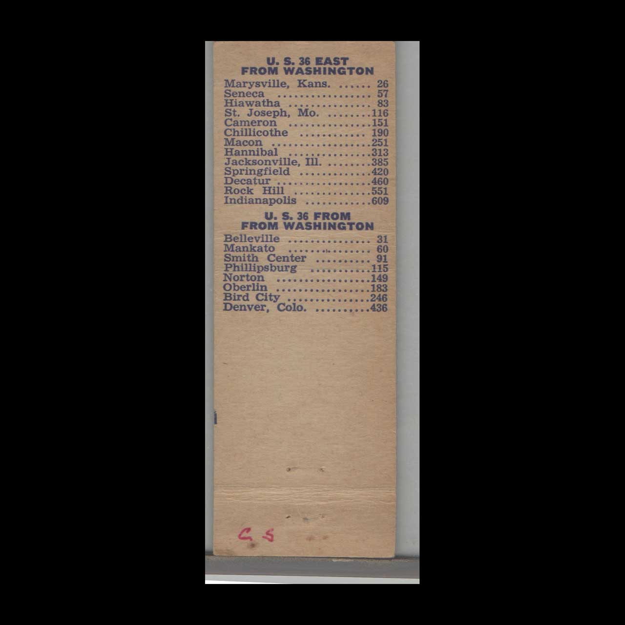 Matchbook Cover K Court Motel Washington KS Matchbook Cover K Court Motel Washington KS