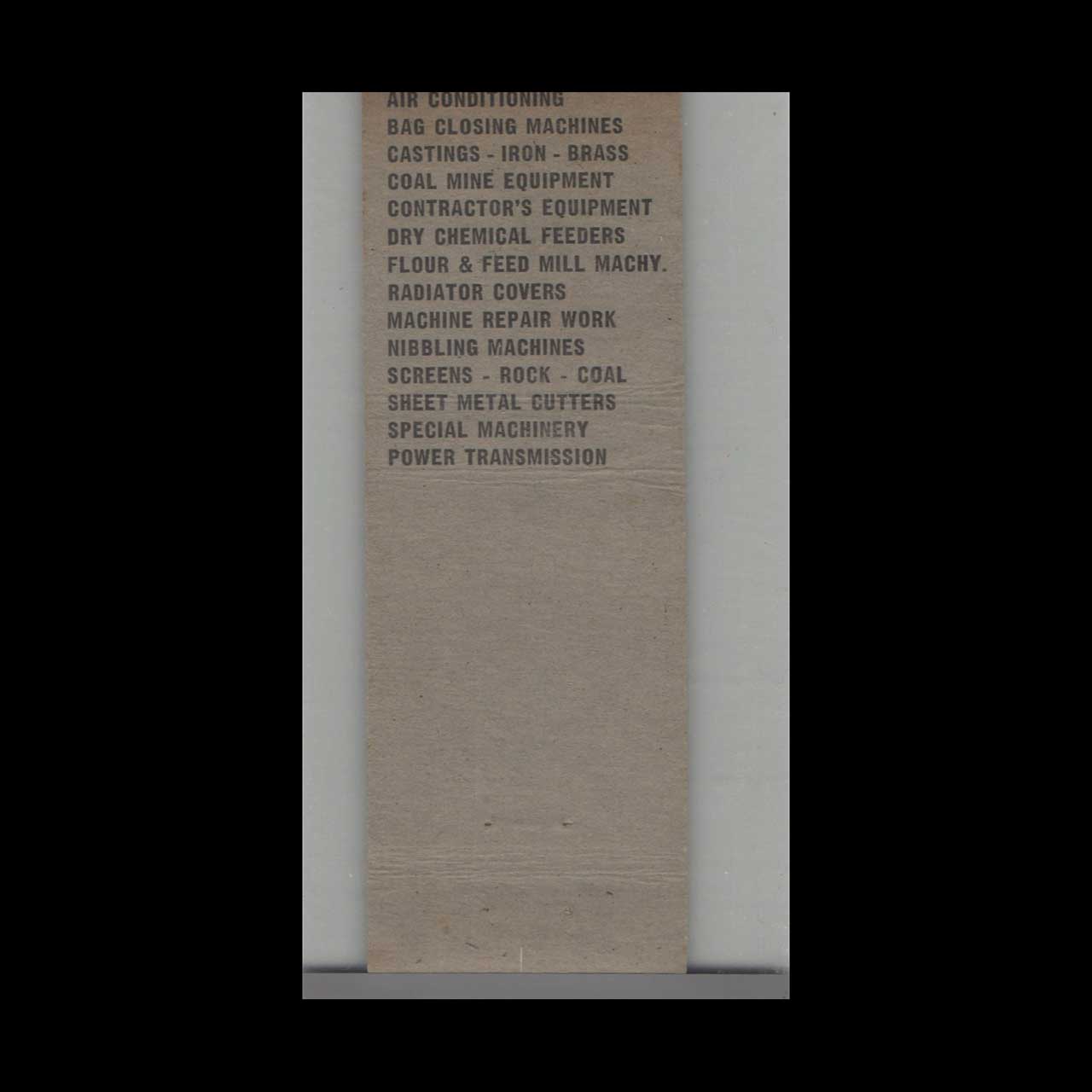 WJ Savage Co Knoxville Matchbook Cover WJ Savage Co Knoxville Matchbook Cover