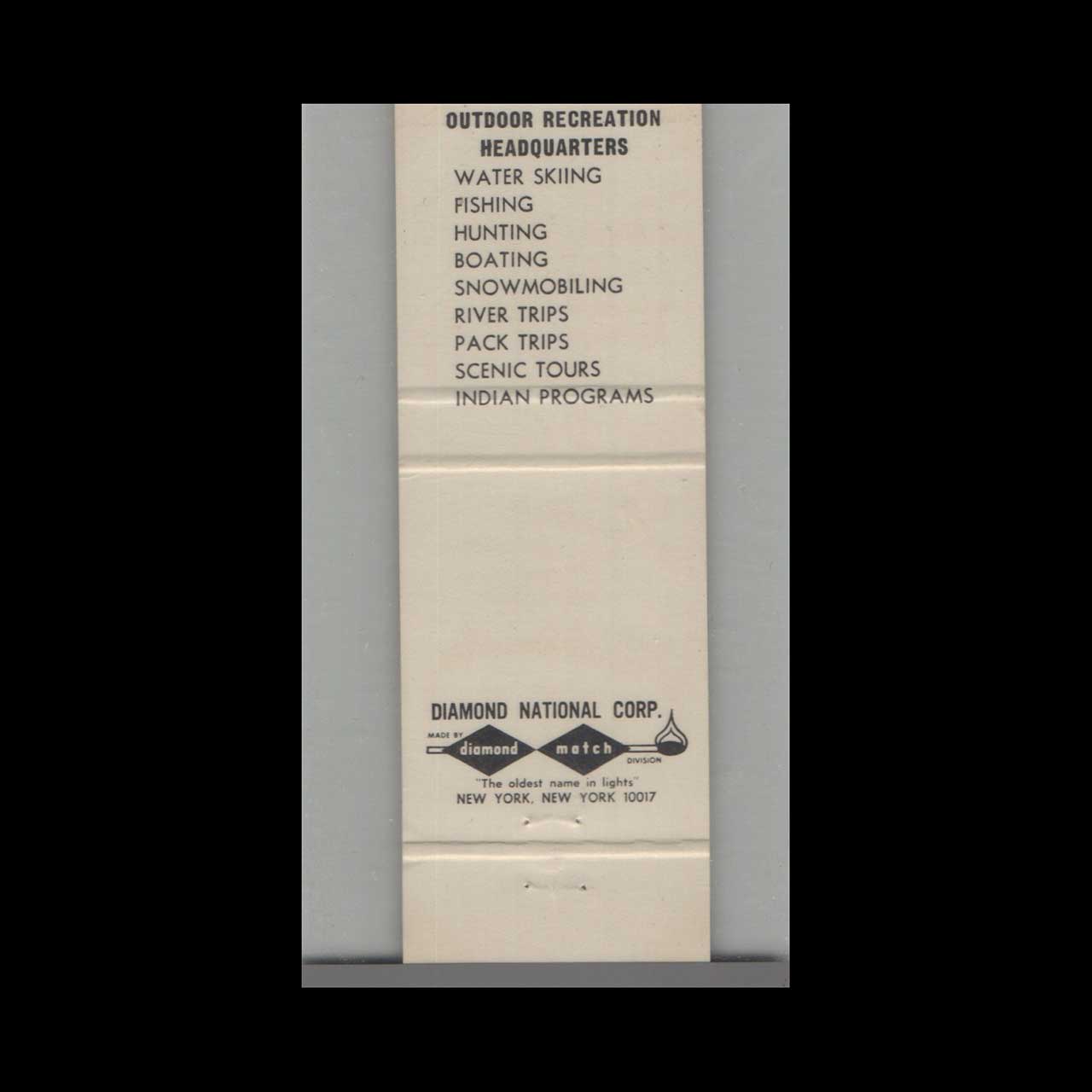 Utah Bottle Hollow Resort Matchbook Cover Fort Duchesne Utah Bottle Hollow Resort Matchbook Cover Fort Duchesne