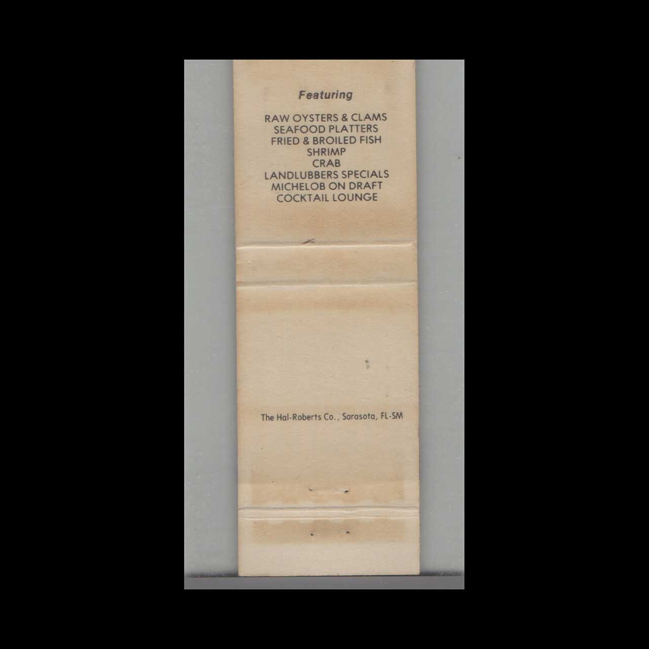Matchbook Cover Sarasota FL The Original Oyster Bars Matchbook Cover Sarasota FL The Original Oyster Bars