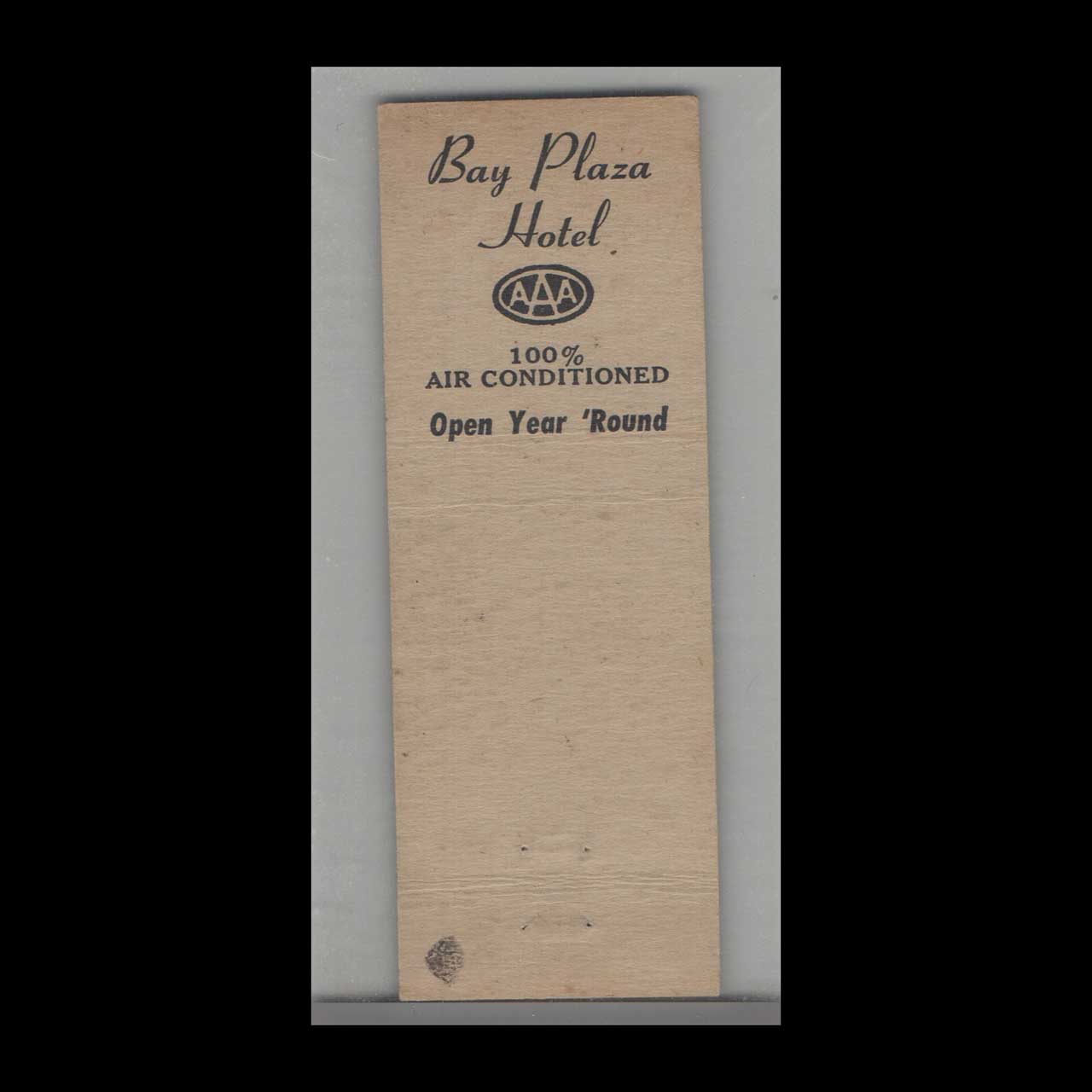 Matchbook Cover Bay Plaza Hotel St Petersburg FL Matchbook Cover Bay Plaza Hotel St Petersburg FL