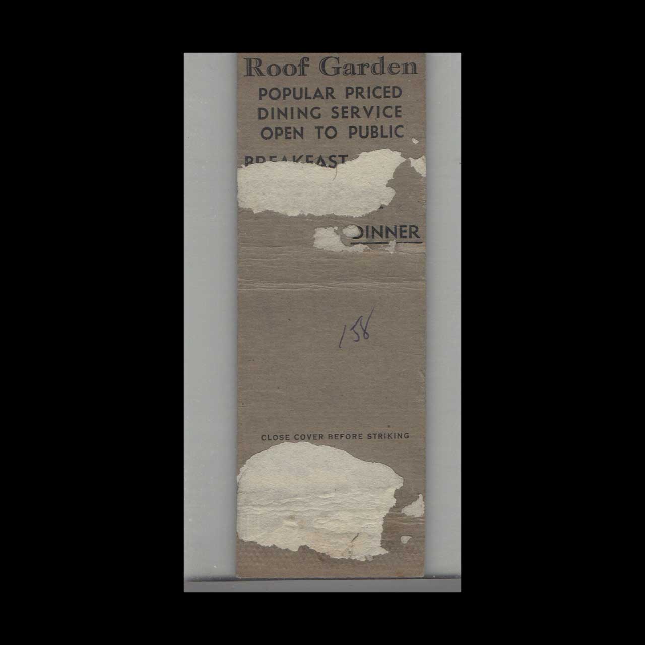 BPOE Elks Lodge #158 Springfield IL Matchbook Cover BPOE Elks Lodge #158 Springfield IL Matchbook Cover