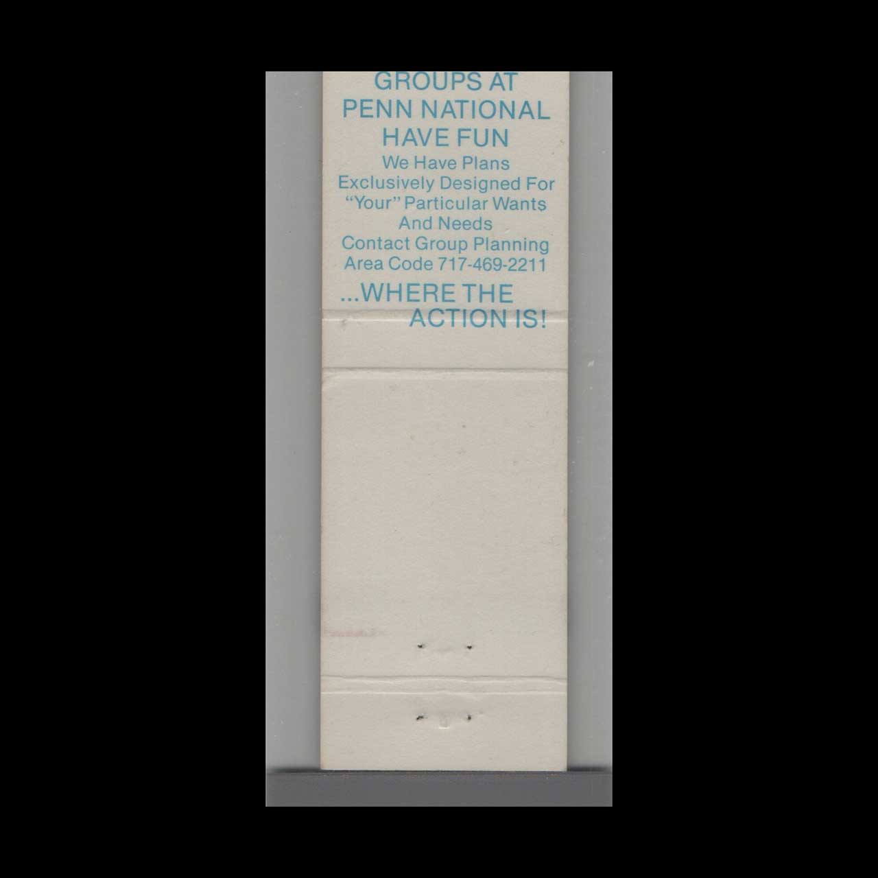 Penn National Race Course Matchbook Cover Penn National Race Course Matchbook Cover