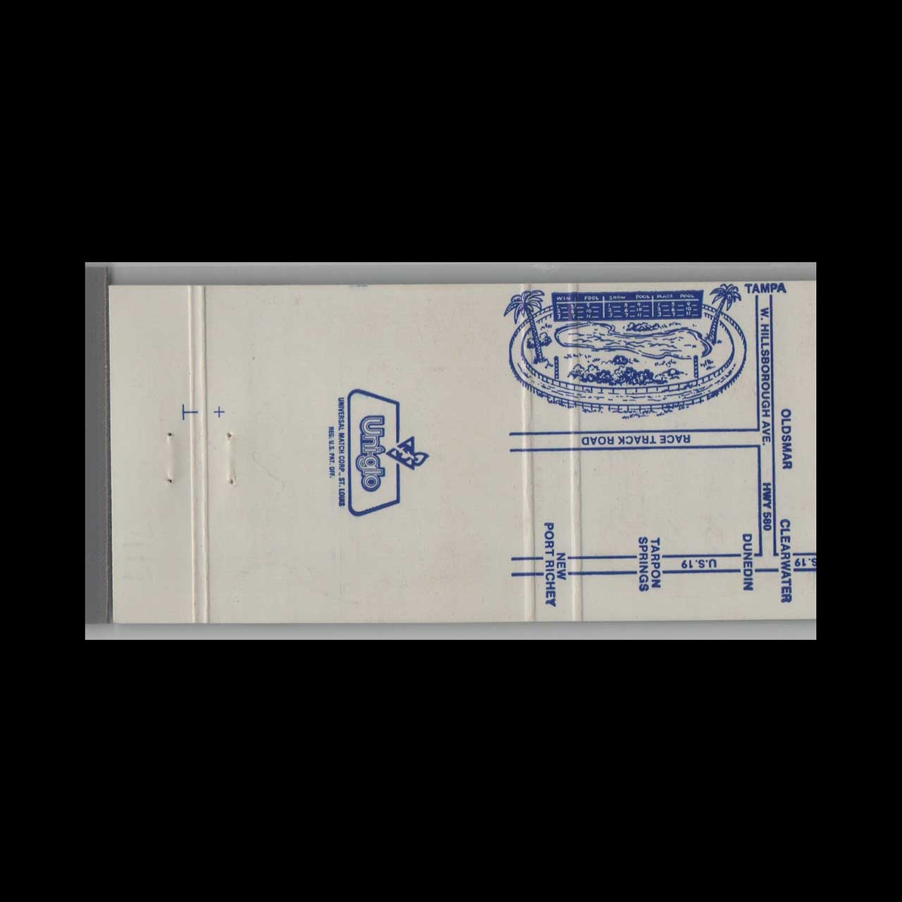 Tampa Bay Downs Matchbook Cover Oldsmar FL Tampa Bay Downs Matchbook Cover Oldsmar FL