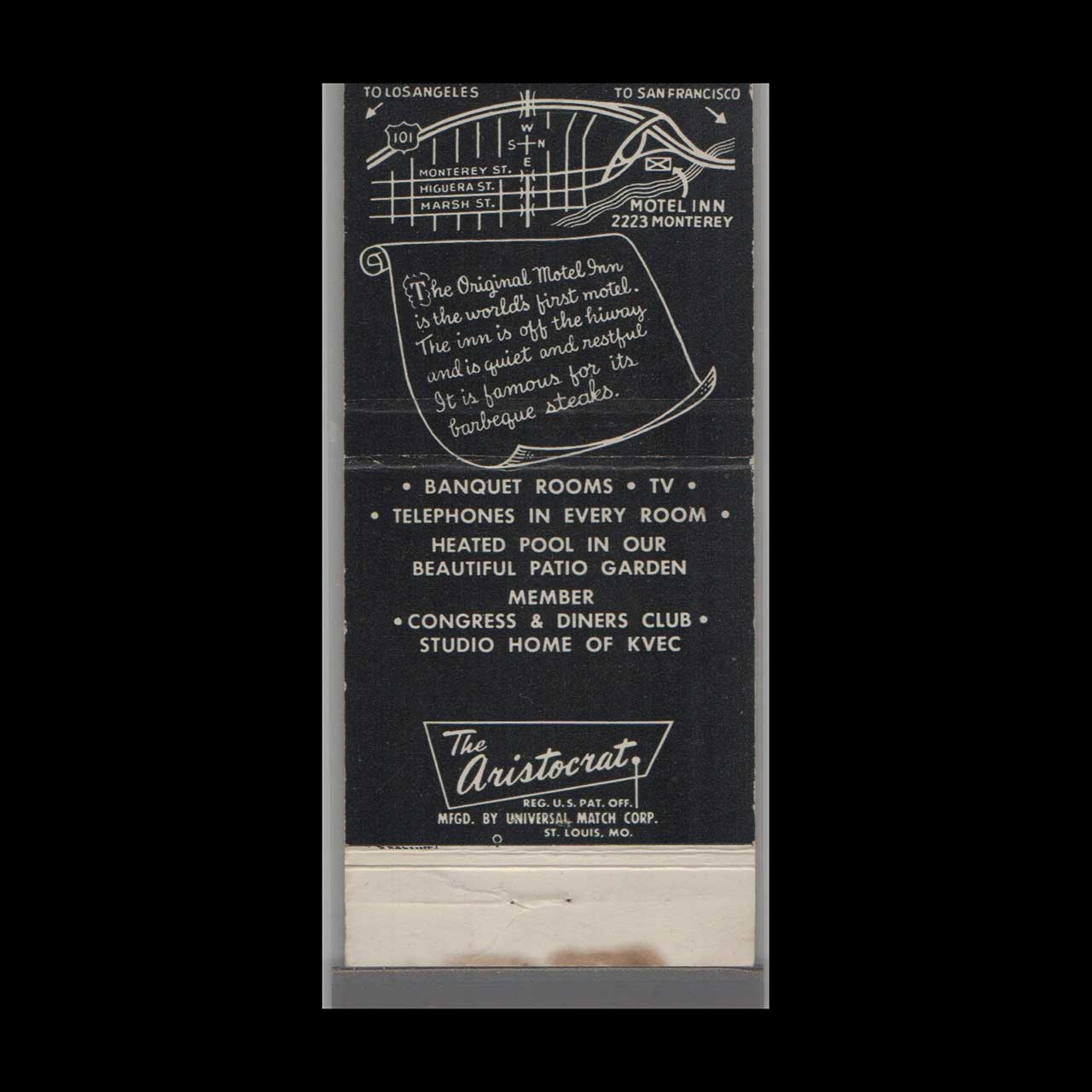 Matchbook Cover Motel Inn San Luis Obispo CA Matchbook Cover Motel Inn San Luis Obispo CA