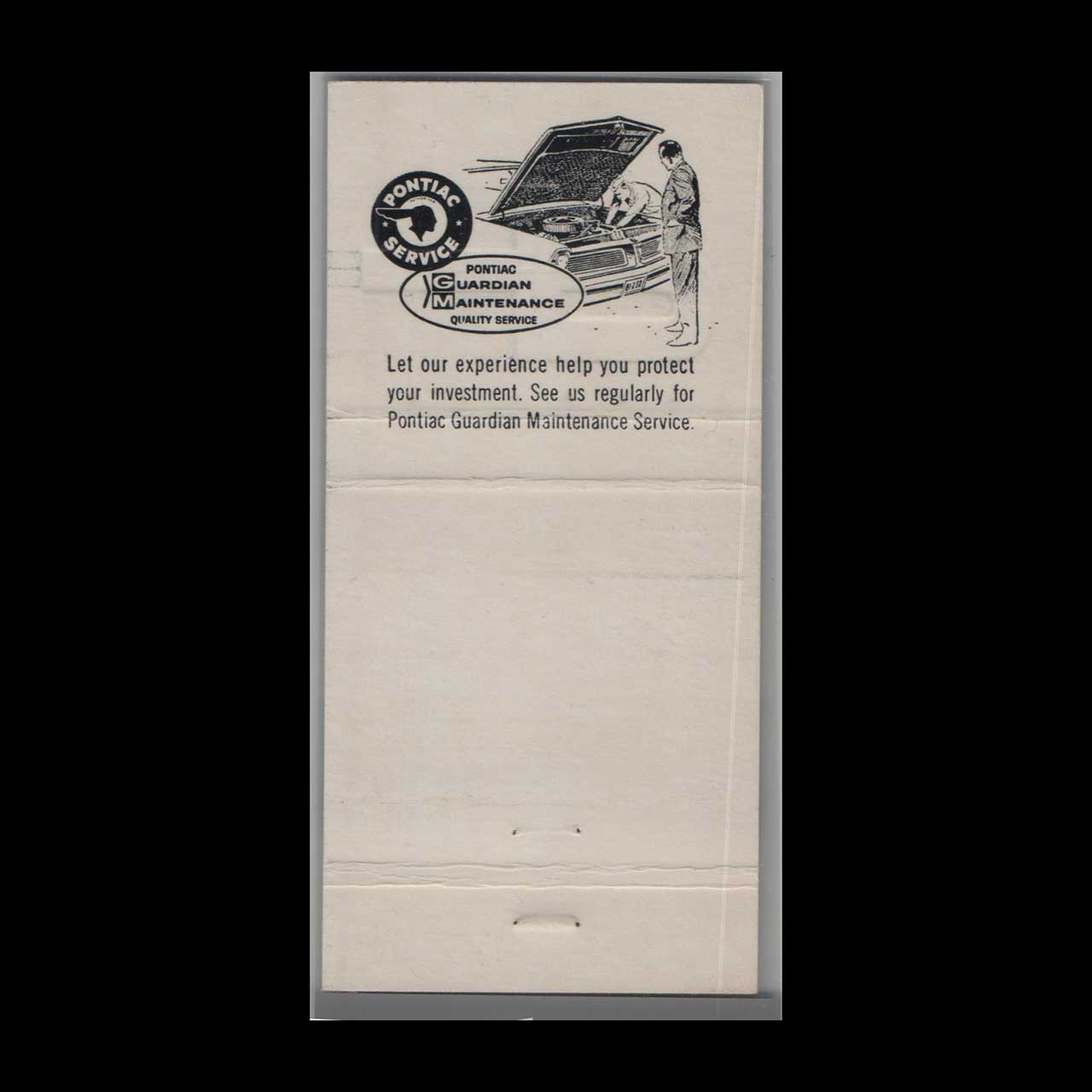 Pontiac Tempest Kimberly Blue Matchbook Cover Pontiac Tempest Kimberly Blue Matchbook Cover