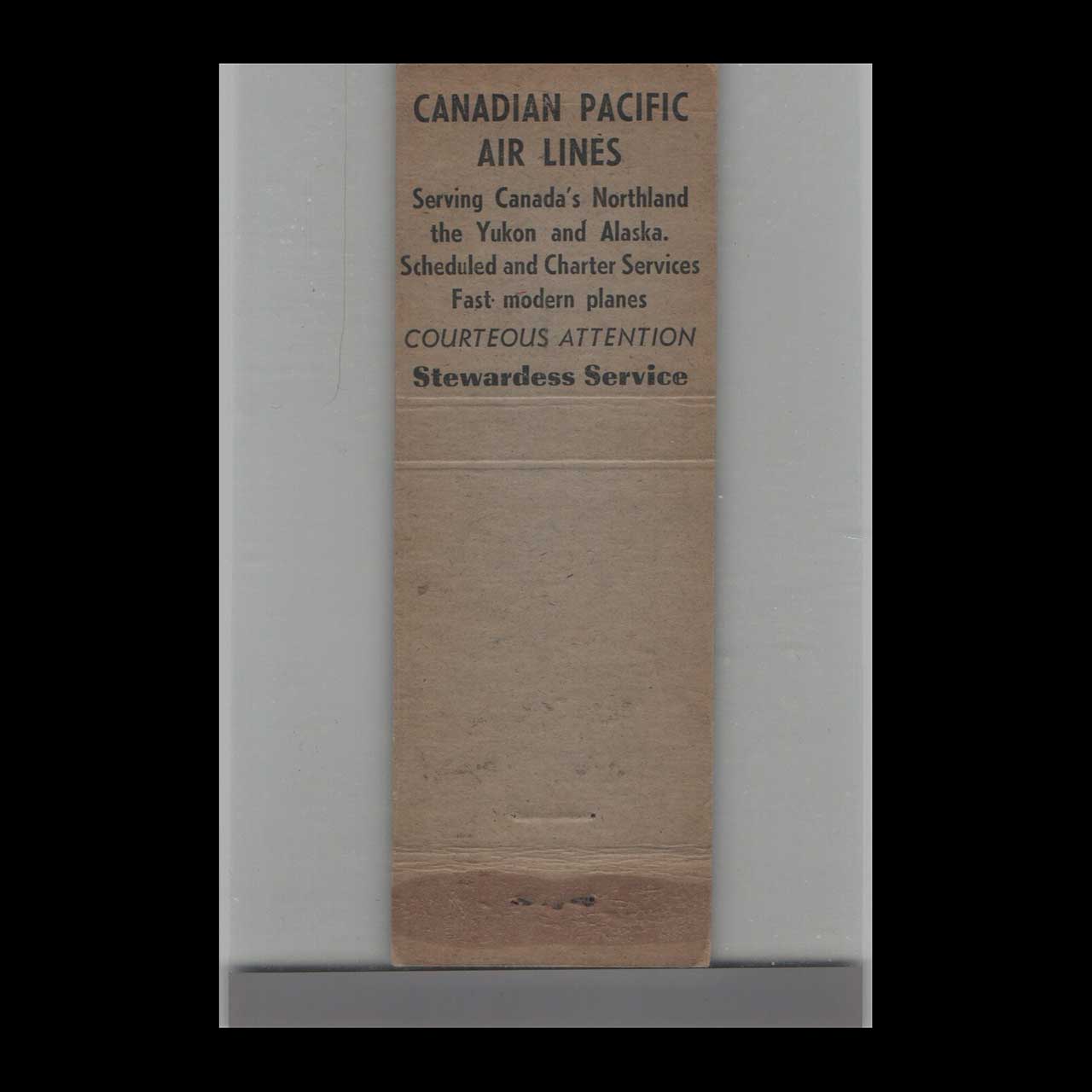 Canadian Pacific Air Lines Matchbook Cover Canadian Pacific Air Lines Matchbook Cover