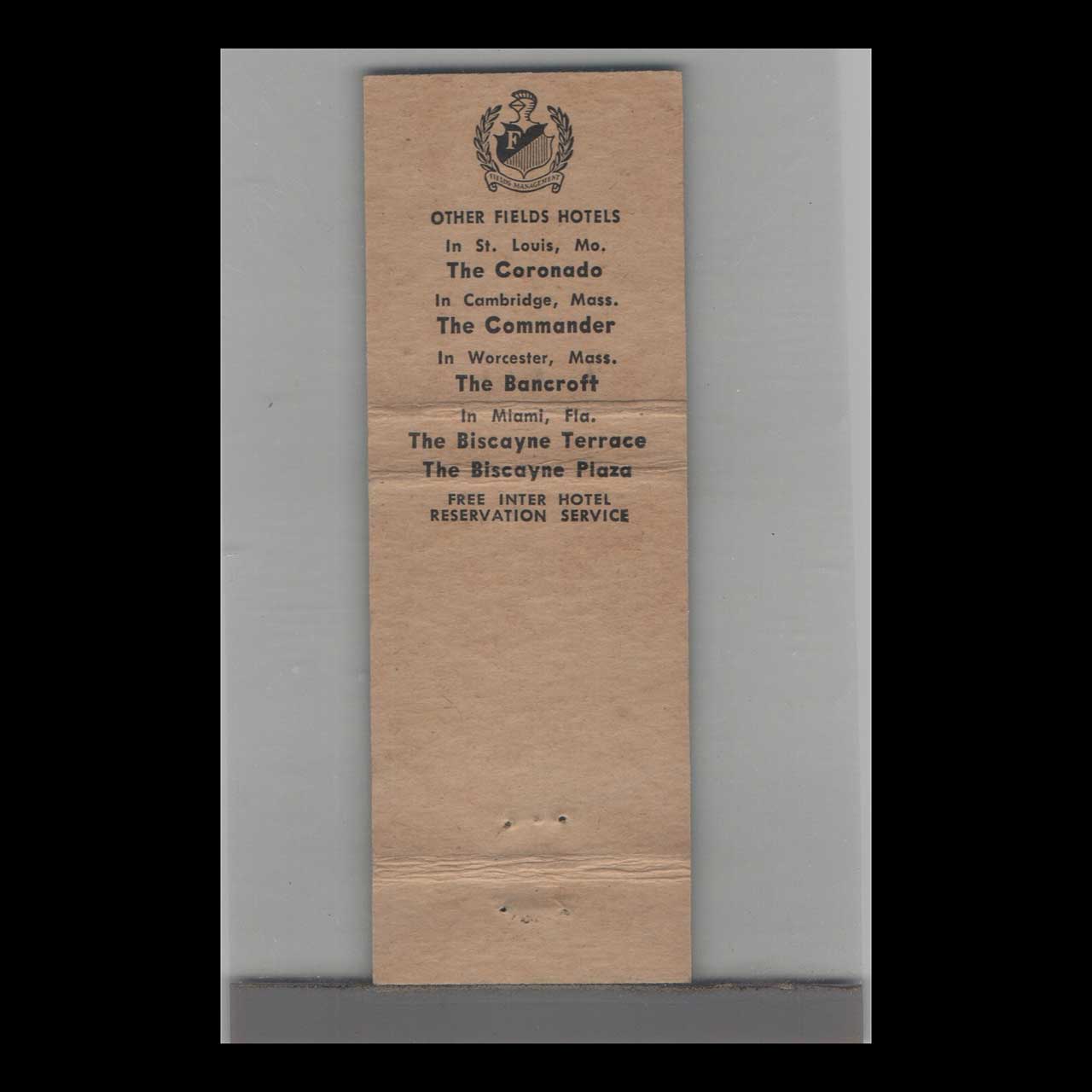 Matchbook Cover Hotel Governor Clinton New York NY Matchbook Cover Hotel Governor Clinton New York NY