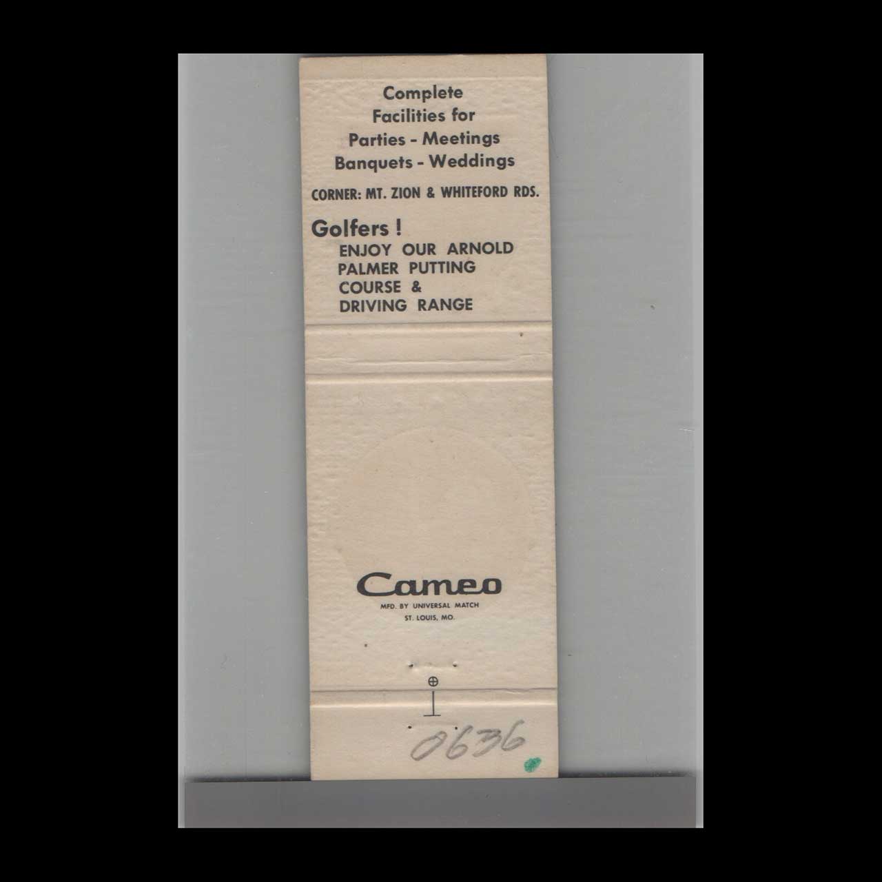 Avalon Arms Broasted Chicken York PA Matchbook Cover Avalon Arms Broasted Chicken York PA Matchbook Cover