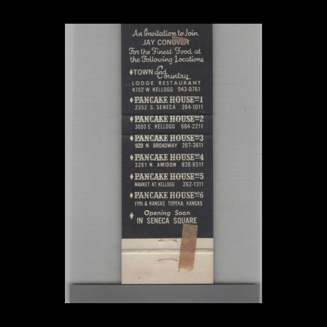 Town & Country Restaurant Wichita KS Matchbook Cover Town & Country Restaurant Wichita KS Matchbook Cover