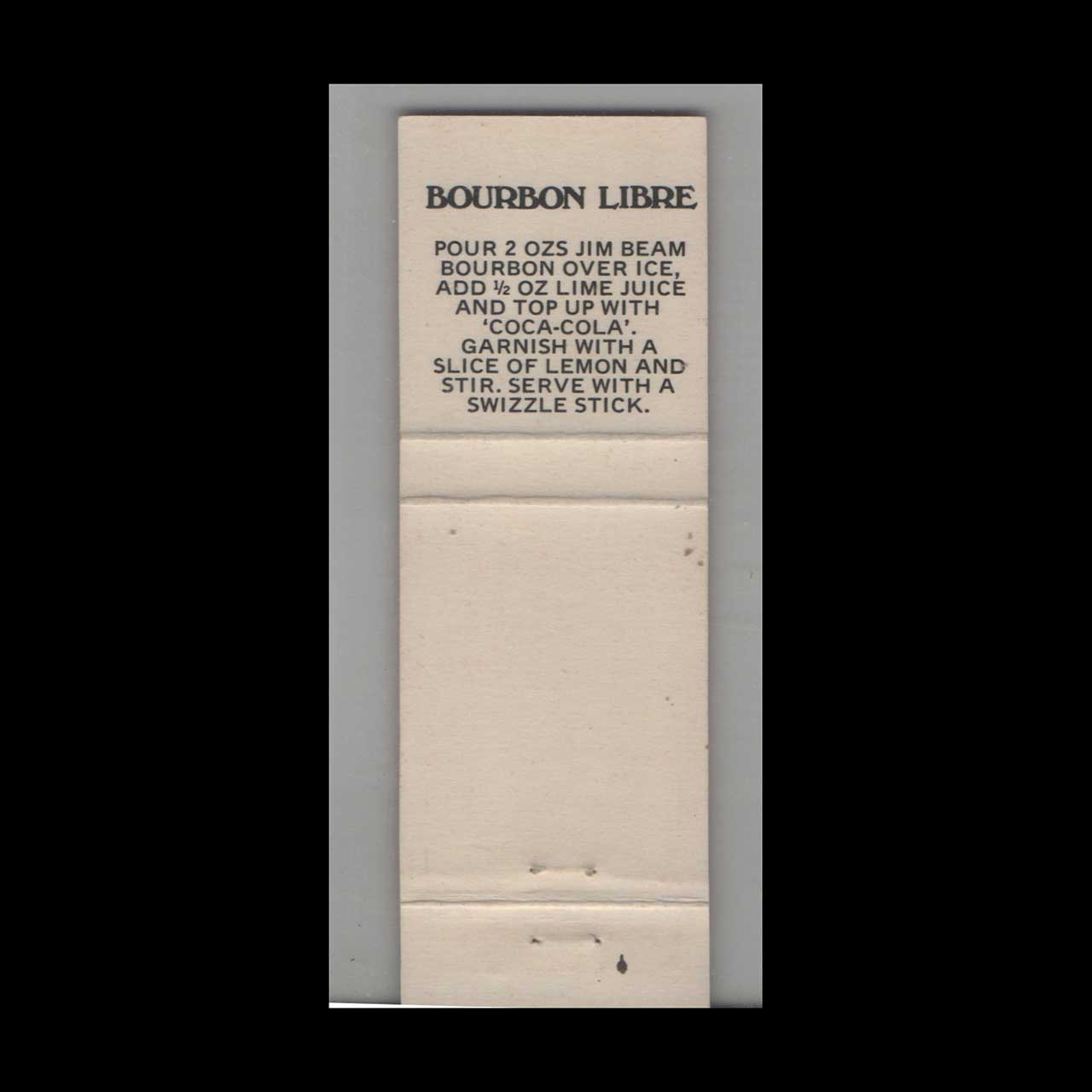 Jim Beam & Coca Cola Matchbook Cover Smooth & Easy Jim Beam & Coca Cola Matchbook Cover Smooth & Easy