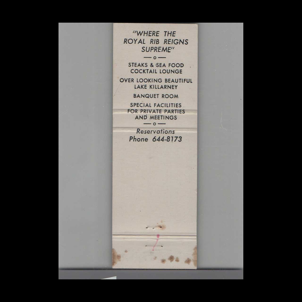 Imperial House Restaurant Matchbook Cover Winter Park FL Imperial House Restaurant Matchbook Cover Winter Park FL