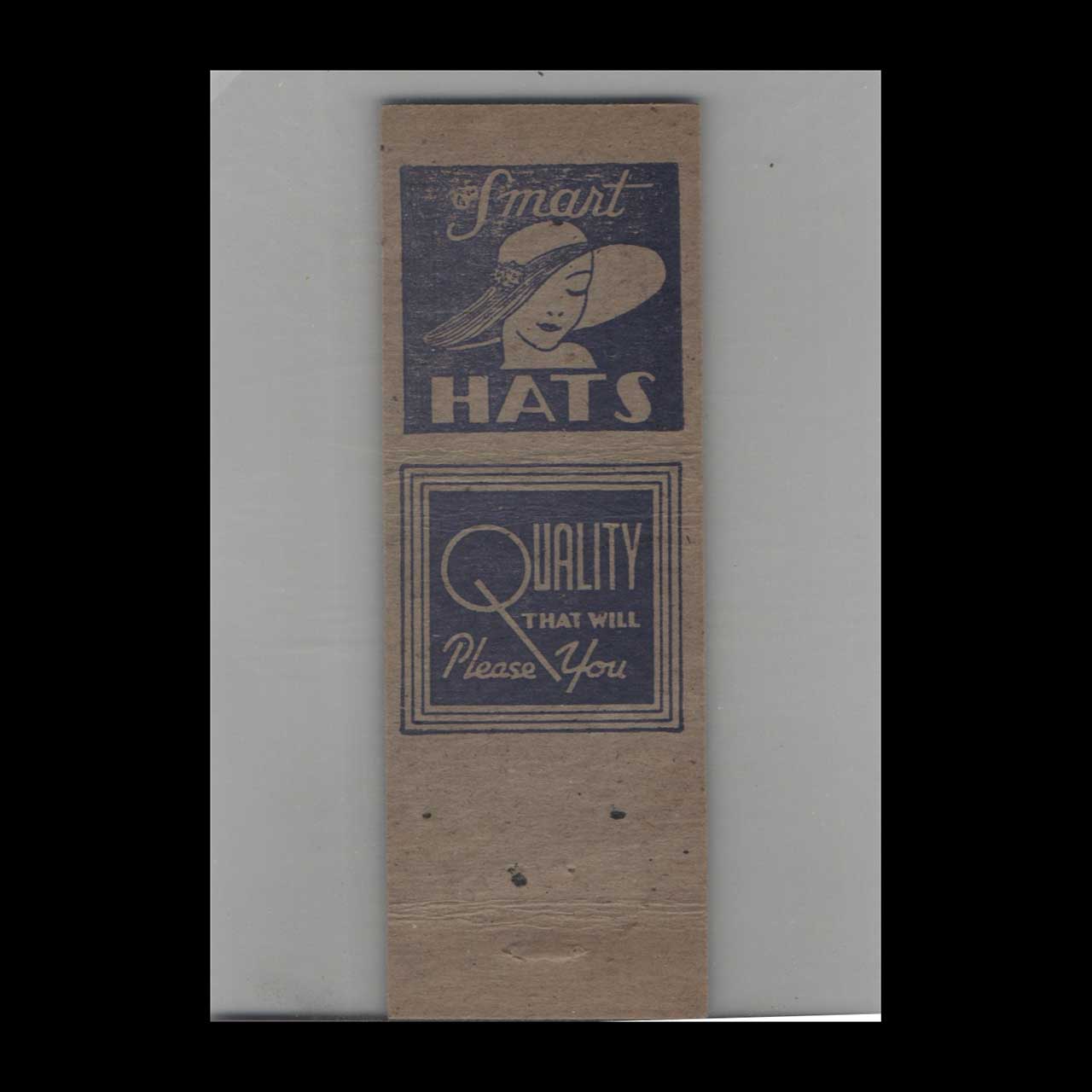 Sara Exclusive Hats Matchbook Cover Fort Worth TX Sara Exclusive Hats Matchbook Cover Fort Worth TX