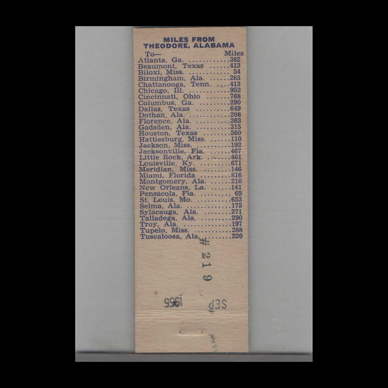 Matchbook Cover Gardens Motel Theodore AL Matchbook Cover Gardens Motel Theodore AL