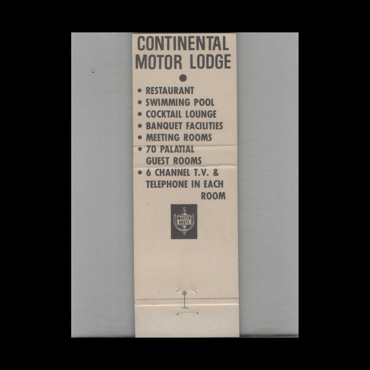 Matchbook Cover Continental Motor Lodge Leesville LA Matchbook Cover Continental Motor Lodge Leesville LA