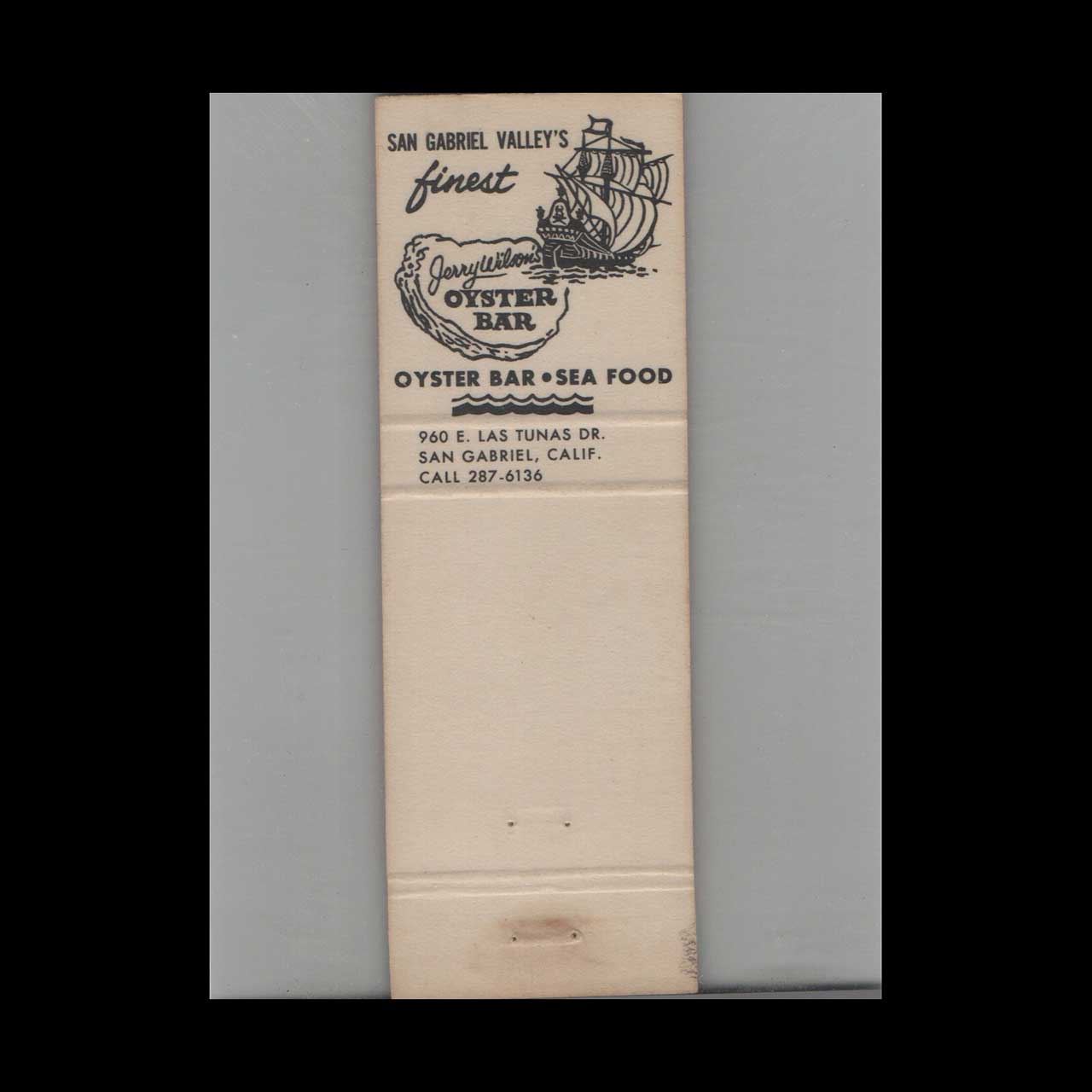 Jerry Wilsons El Gordo Matchbook Cover San Gabriel CA Jerry Wilsons El Gordo Matchbook Cover San Gabriel CA
