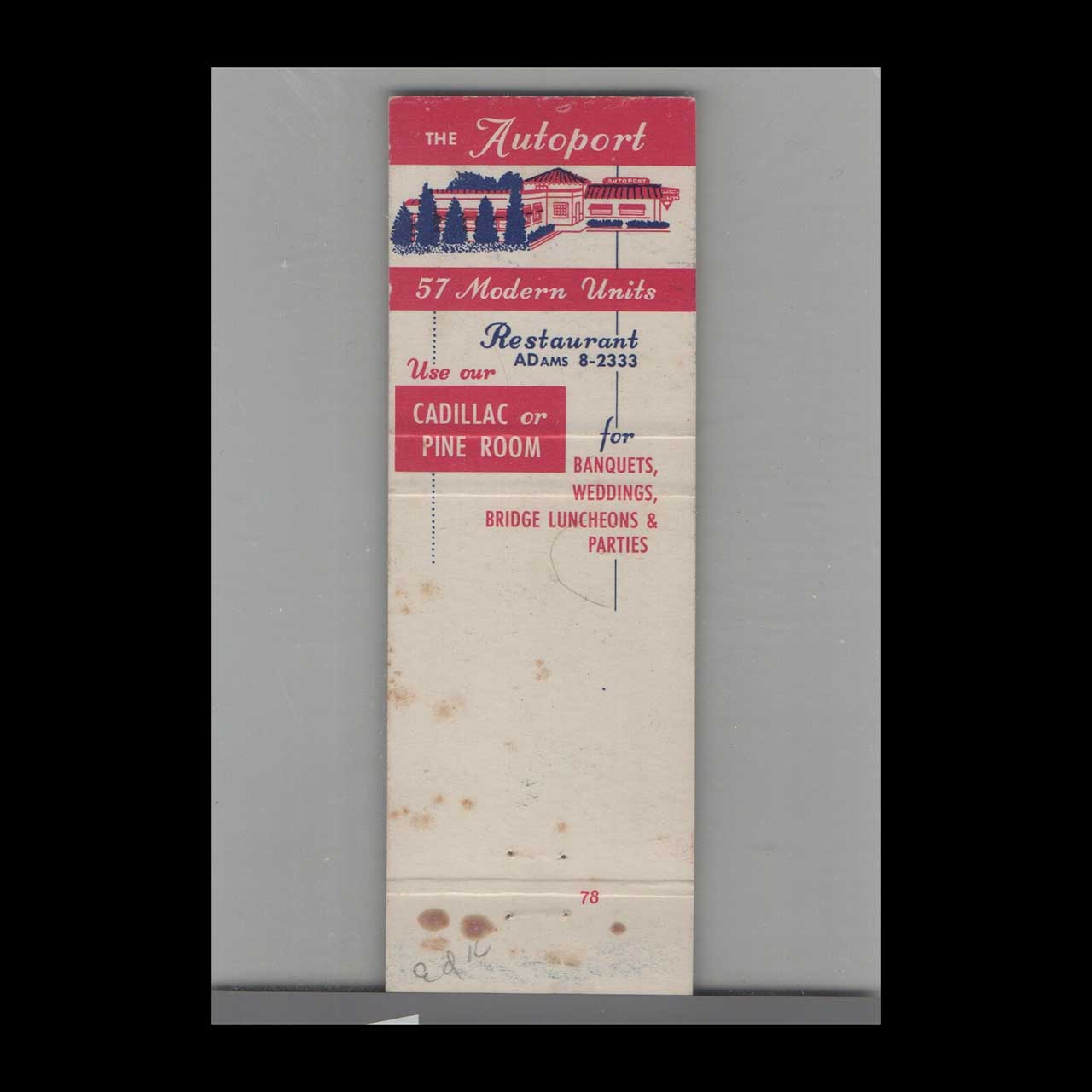 The Autoport Matchbook Cover State College PA The Autoport Matchbook Cover State College PA
