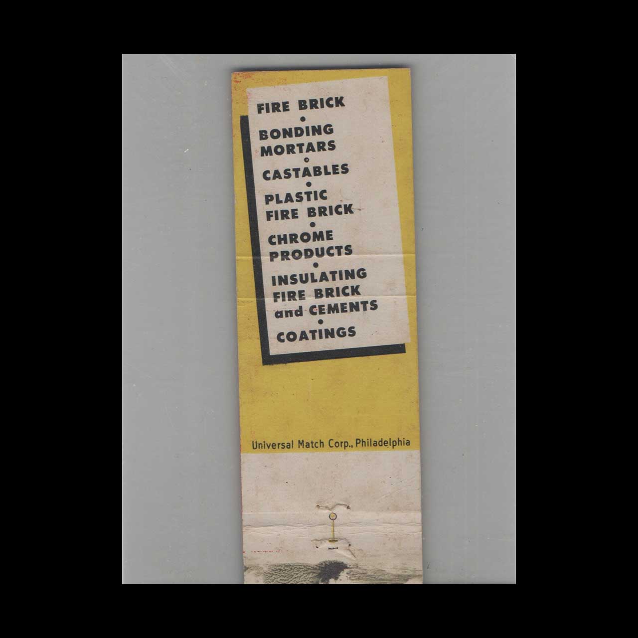 National Refractories Halteman Co Matchbook Cover Allentown National Refractories Halteman Co Matchbook Cover Allentown