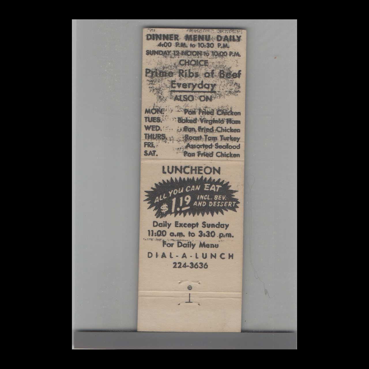 Midway Chuck Wagon San Diego Matchbook Cover Midway Chuck Wagon San Diego Matchbook Cover