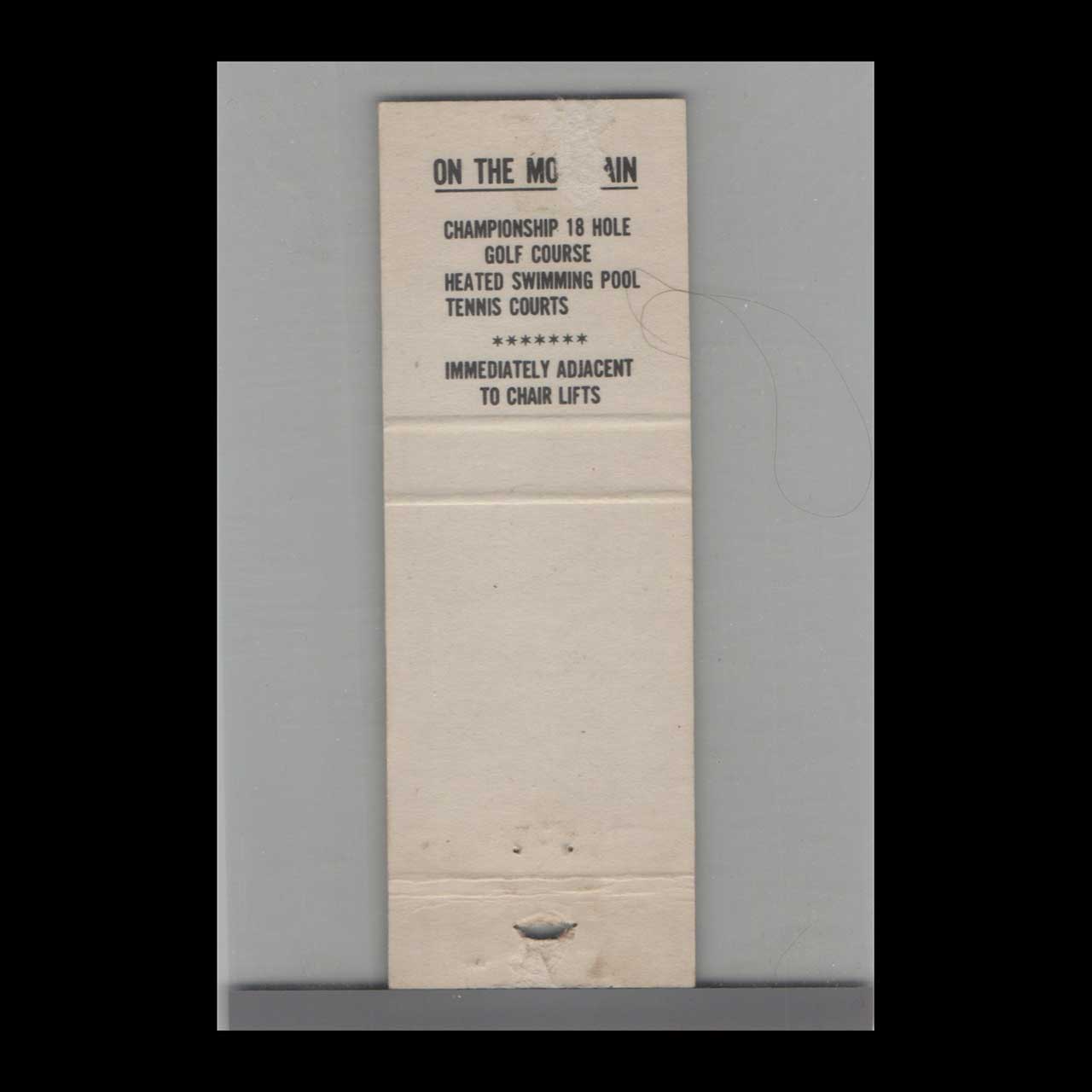 Matchbook Cover Stratton Mountain Inn Stratton Mountain VT Matchbook Cover Stratton Mountain Inn Stratton Mountain VT