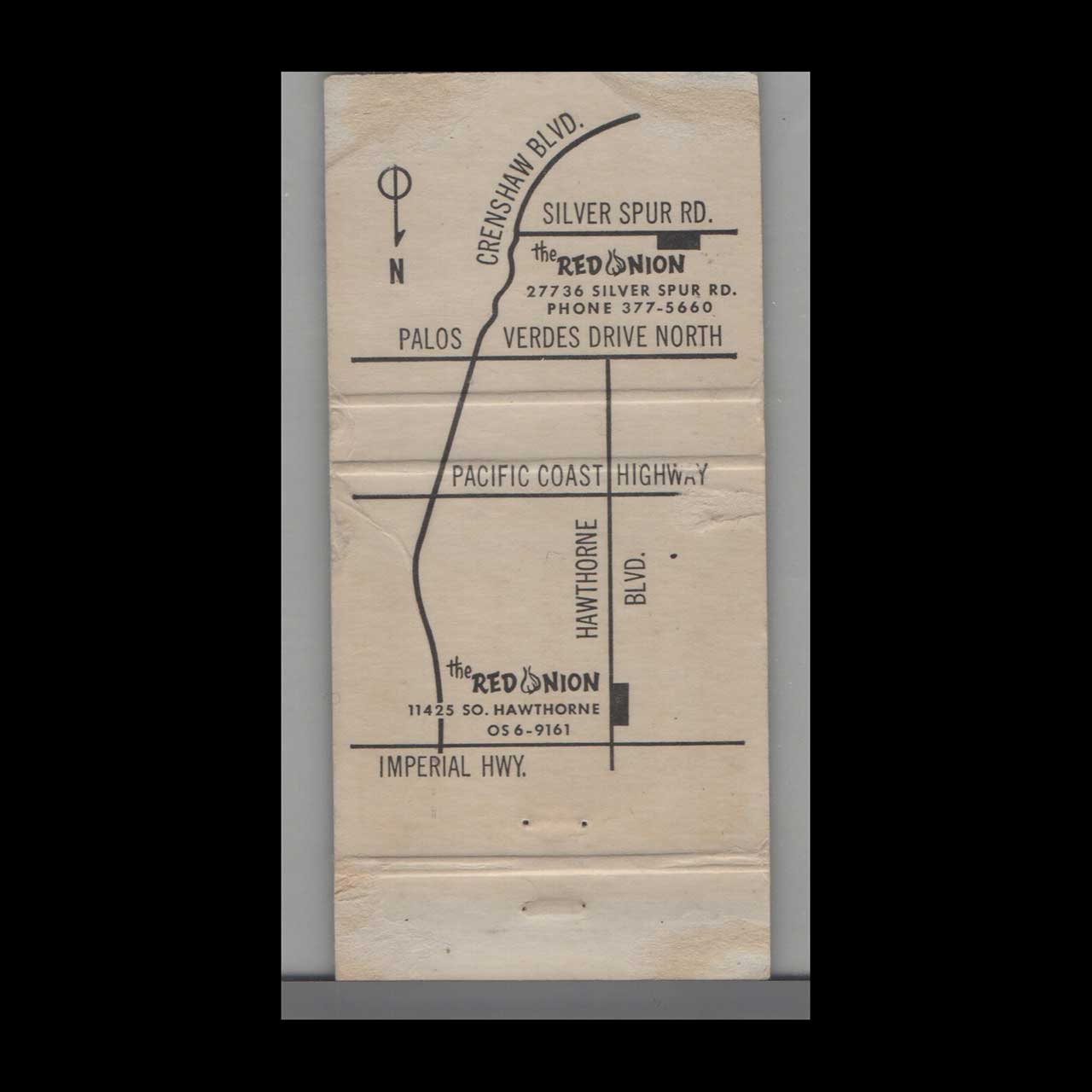 Red Onion Sonora Style Mexican Food Matchbook Cover Red Onion Sonora Style Mexican Food Matchbook Cover