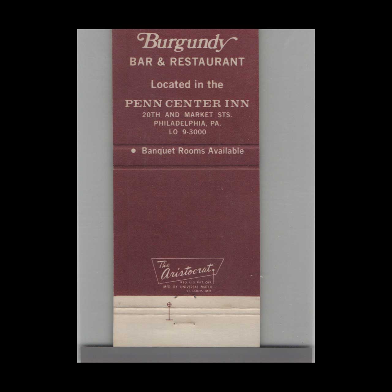 Burgundy Bar & Restaurant Matchbook Cover Philadelphia Burgundy Bar & Restaurant Matchbook Cover Philadelphia