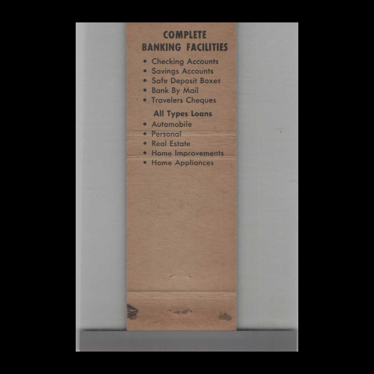 Matchbook Cover The Annapolis Bank & Trust Co Annapolis MD Matchbook Cover The Annapolis Bank & Trust Co Annapolis MD