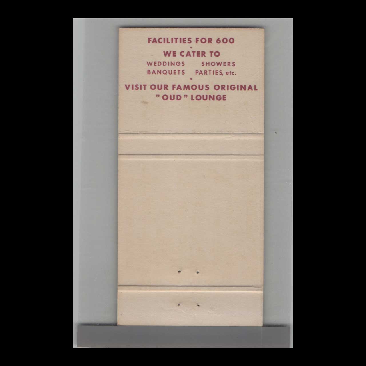 Matchbook Cover Massouds Lounge Washington Mills NY Matchbook Cover Massouds Lounge Washington Mills NY