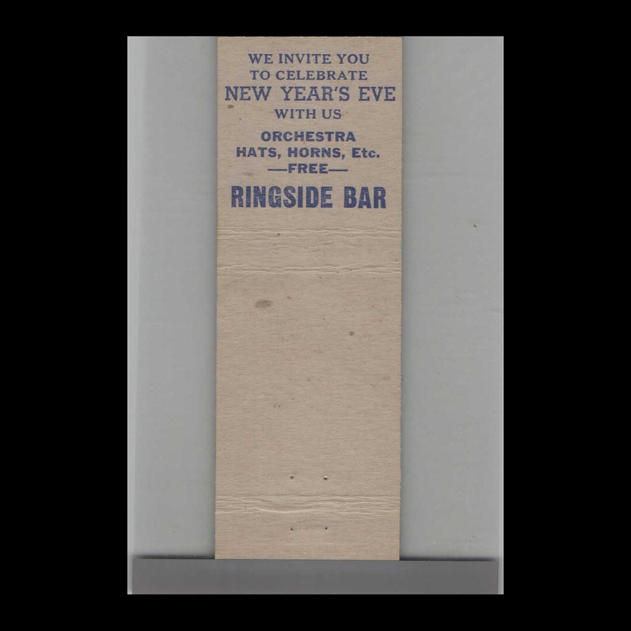 Matchbook Cover Merry Chirstmas Ringside Bar Muskegon MI Matchbook Cover Merry Chirstmas Ringside Bar Muskegon MI