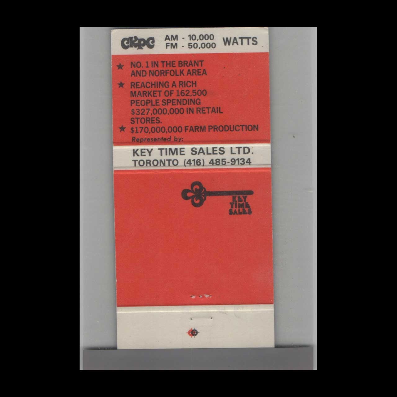 Radio Station CKPC 1380 Brantford Matchbook Cover Radio Station CKPC 1380 Brantford Matchbook Cover