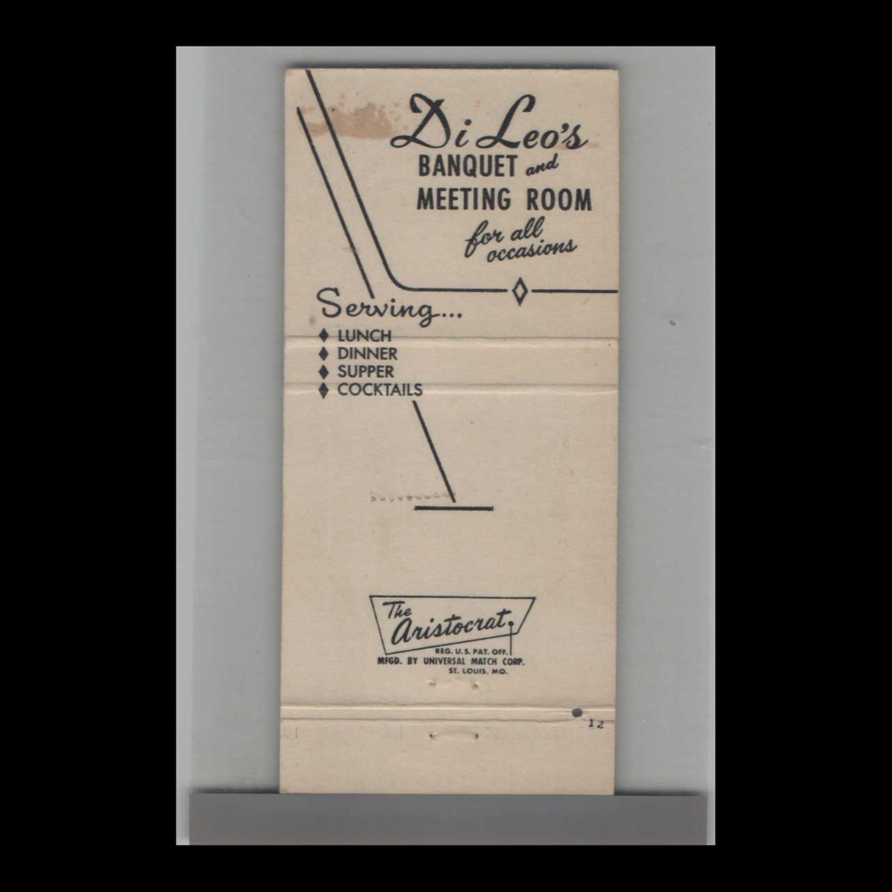 Di Leos Restaurant & Lounge Chicago Matchbook Cover Di Leos Restaurant & Lounge Chicago Matchbook Cover