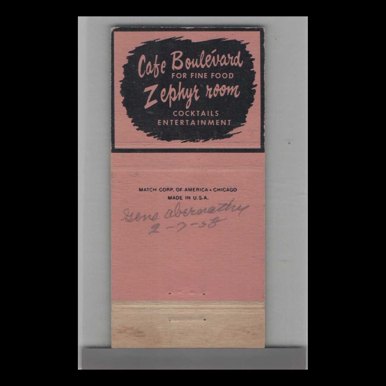 Matchbook Cover Hotel Bellerive Kansas City MO Matchbook Cover Hotel Bellerive Kansas City MO
