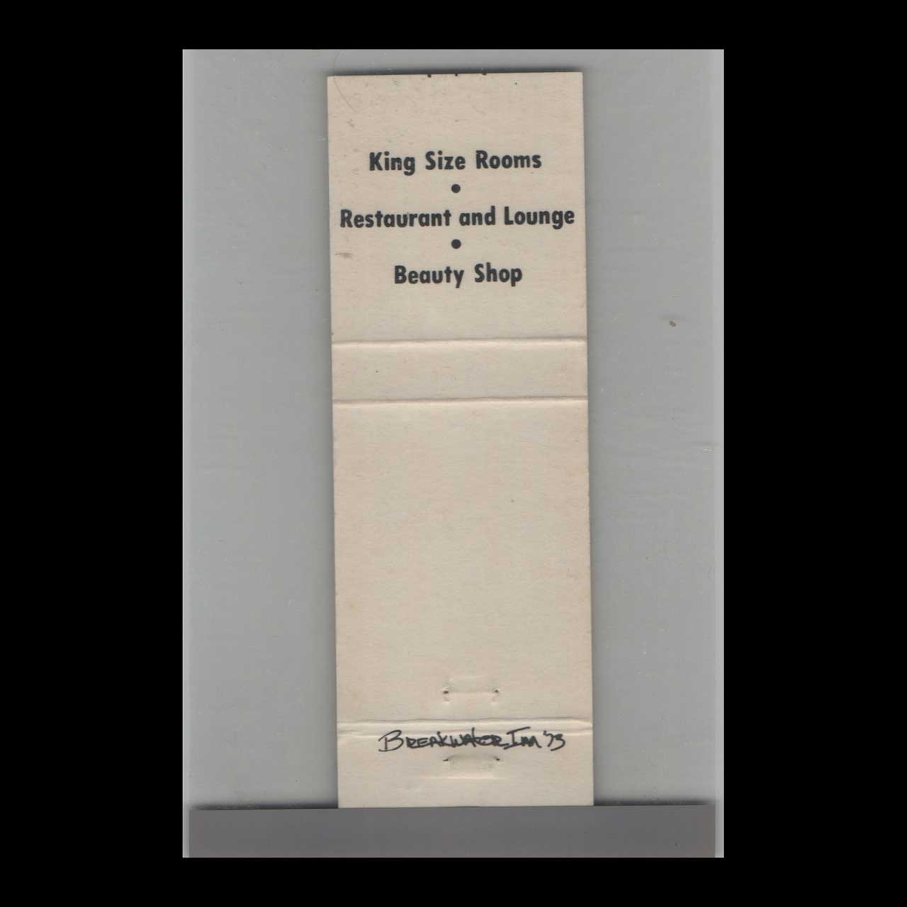 Matchbook Cover Breakwater Inn Juneau AK Matchbook Cover Breakwater Inn Juneau AK